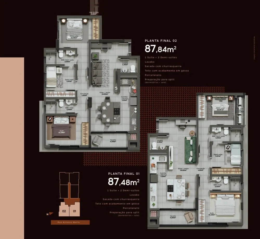 Apartamento 2 quartos para venda no bairro Centro em Camboriú