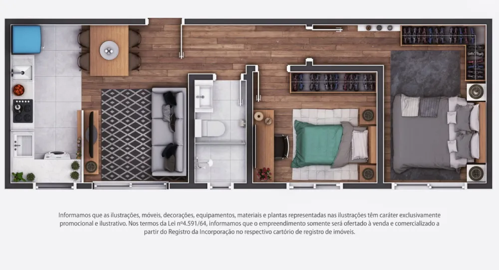Apartamento 2 quartos para reserva no bairro Cordeiros em Itajaí