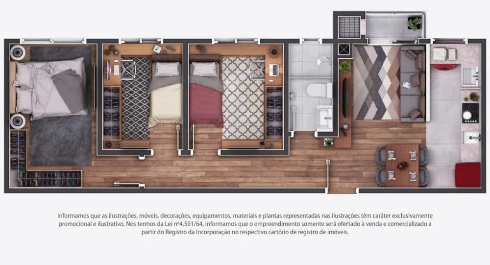 Apartamento 2 quartos para reserva no bairro Cordeiros em Itajaí
