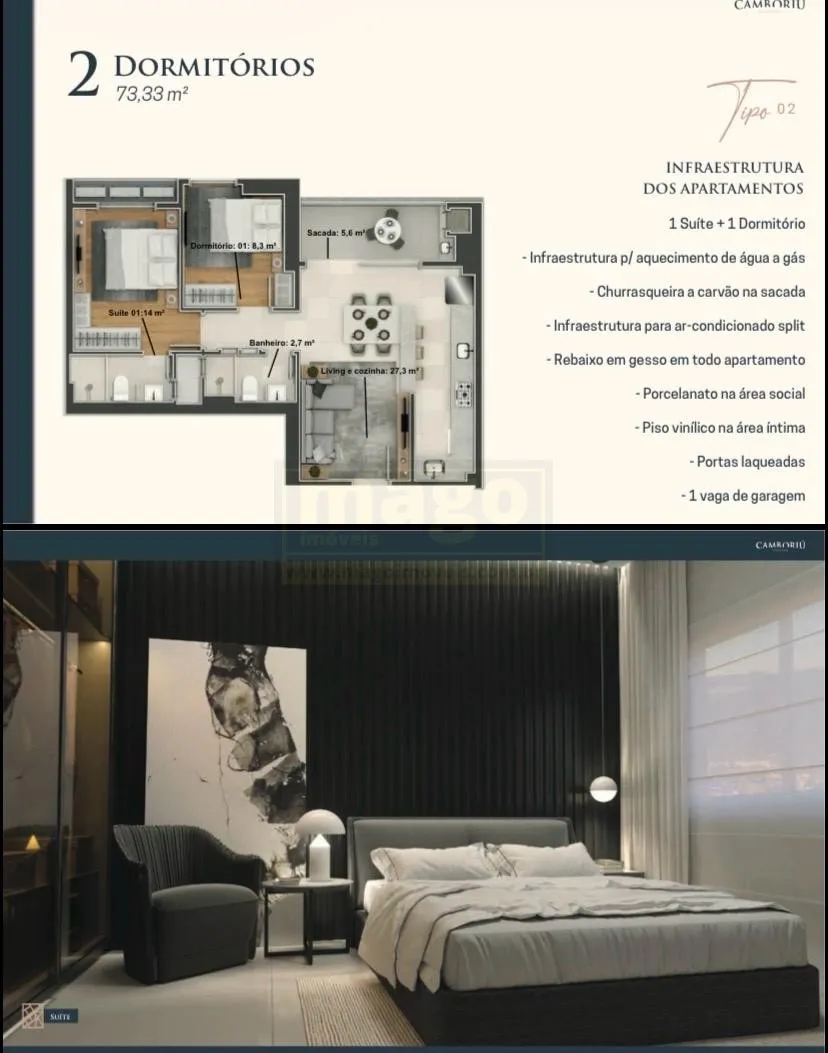 Apartamento 2 quartos para Locação Anual no bairro Centro em Camboriú